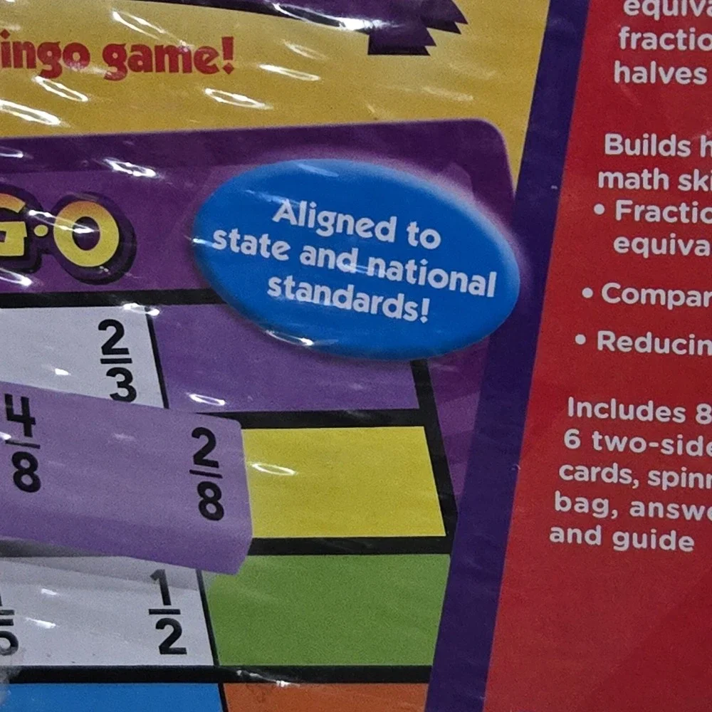 NEW Frango Fractions The Fraction‎ Bingo Game COMPLETE Educational Homeschool